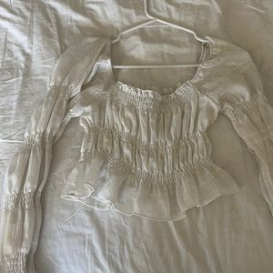 Sheer Long sleeve ruffled Top